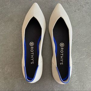 Rothy’s The Point Birdseye Flax Light Gray Shoes Flats 11